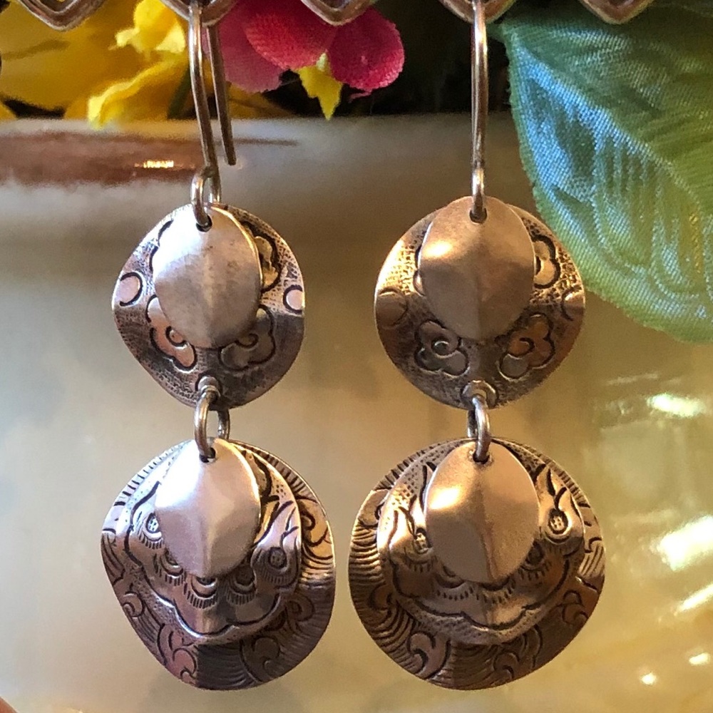 Vintage Silpada Cha-Cha Sterling Silver Disc Earrings W2057